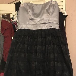Strapless black and gray dress